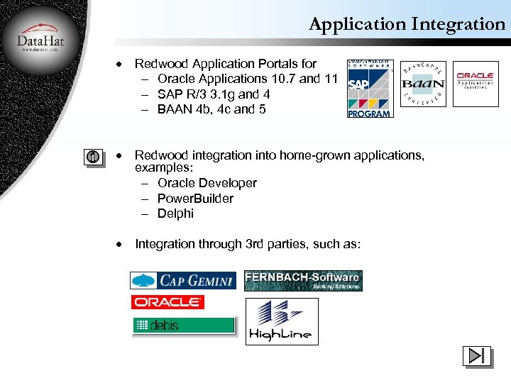 Application Integration · Redwood Application Portals for - Oracle Applications 10. 7 and 11