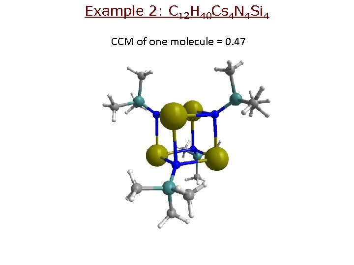 Example 2: C 12 H 40 Cs 4 N 4 Si 4 CCM of