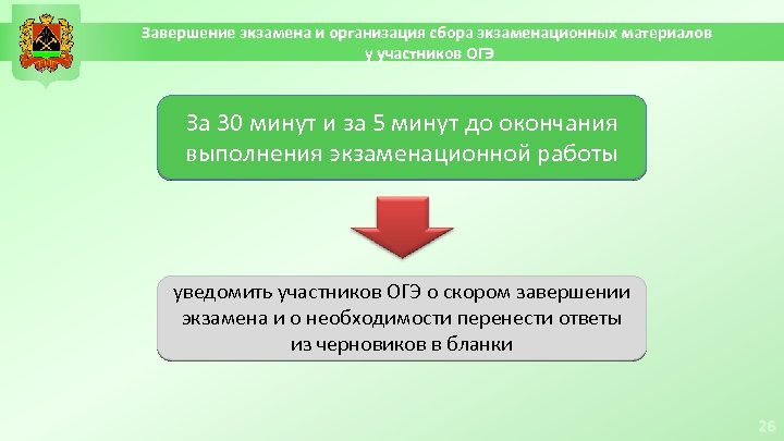 Завершение экзамена и организация сбора экзаменационных материалов у участников ОГЭ За 30 минут и