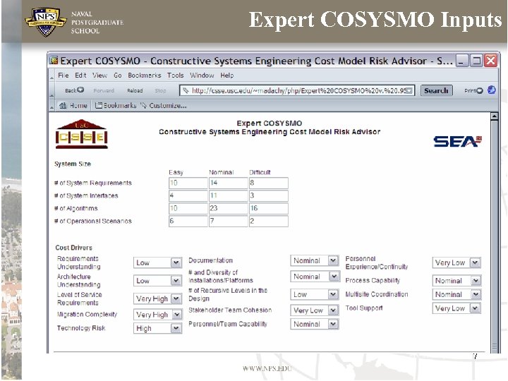 Expert COSYSMO Inputs 7 