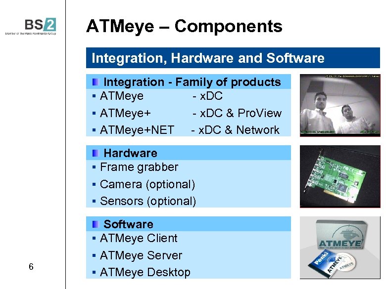 ATMeye – Components Penkiu kontinentu bankines technologijos, UAB Integration, Hardware and Software Integration -