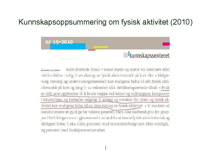 Kunnskapsoppsummering om fysisk aktivitet (2010) | 