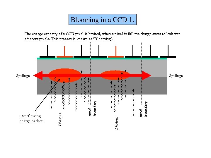 Blooming in a CCD 1. The charge capacity of a CCD pixel is limited,