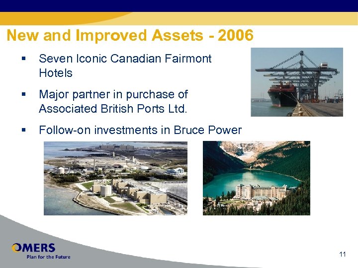 New and Improved Assets - 2006 § Seven Iconic Canadian Fairmont Hotels § Major