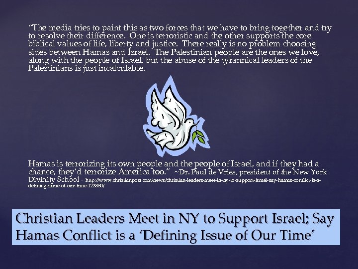 “The media tries to paint this as two forces that we have to bring