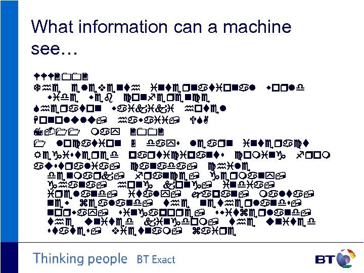 What information can a machine see… WWW 2002 The eleventh international world wide web
