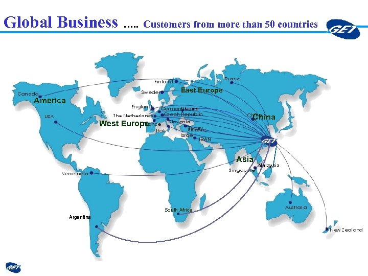 Global Business …. . Customers from more than 50 countries East Europe America Ukraine