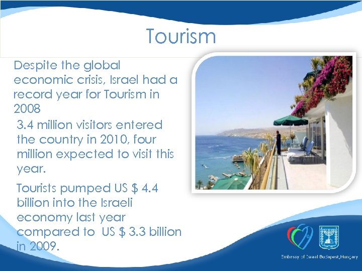 Tourism Despite the global economic crisis, Israel had a record year for Tourism in