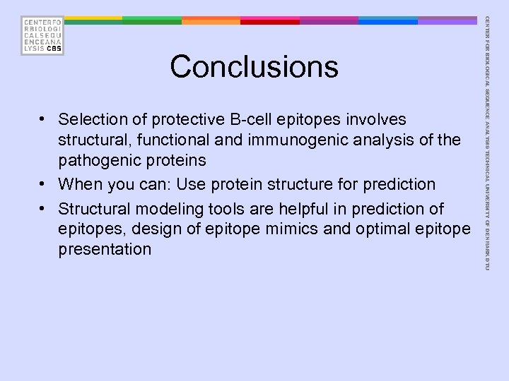  • Selection of protective B-cell epitopes involves structural, functional and immunogenic analysis of