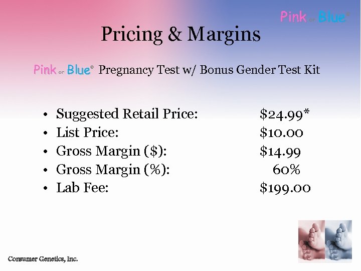 Pricing & Margins Pink Blue or Pink or Blue Pregnancy Test w/ Bonus Gender
