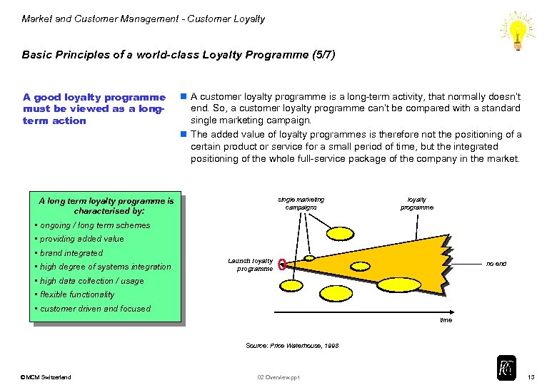 Market and Customer Management - Customer Loyalty Basic Principles of a world-class Loyalty Programme