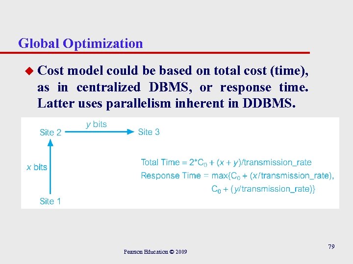 Global Optimization u Cost model could be based on total cost (time), as in