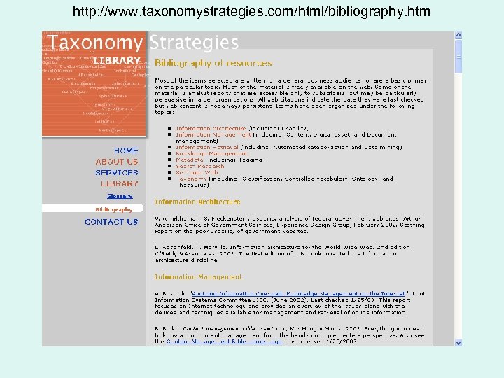 http: //www. taxonomystrategies. com/html/bibliography. htm 