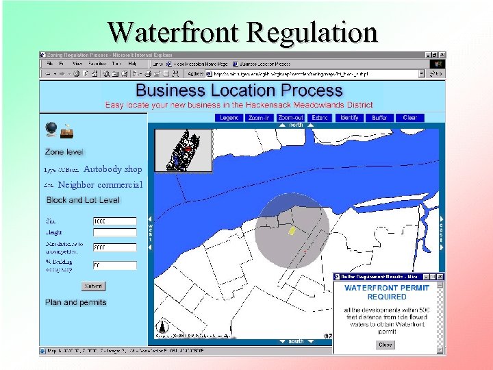 Waterfront Regulation Autobody shop Neighbor commercial 