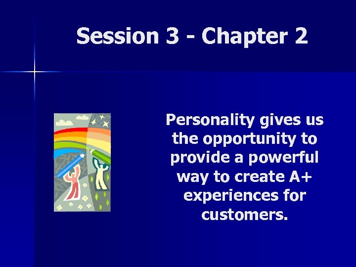 Session 3 - Chapter 2 Personality gives us the opportunity to provide a powerful