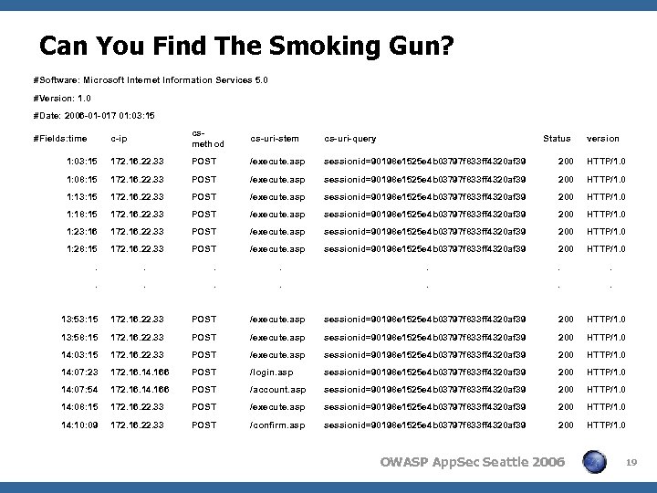 Can You Find The Smoking Gun? #Software: Microsoft Internet Information Services 5. 0 #Version: