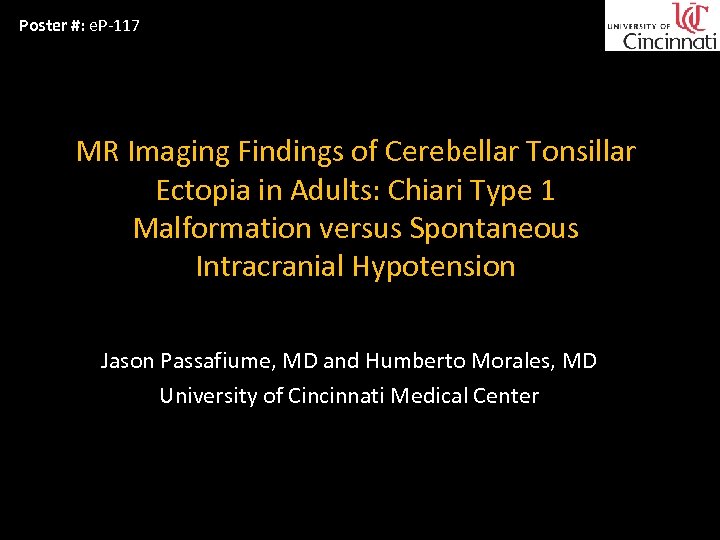 Poster e P-117 MR Imaging Findings of