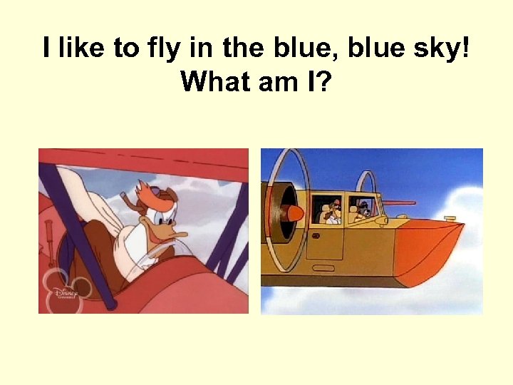 I like to fly in the blue, blue sky! What am I? 