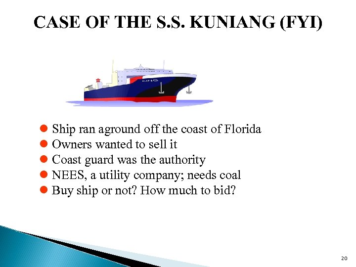 CASE OF THE S. S. KUNIANG (FYI) l Ship ran aground off the coast