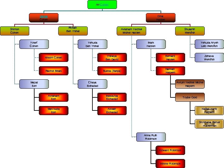 Ari Cohen Itamar Cohen Dina Hasten Rivkah Ben Yishai Shimon Cohen Yosef Cohen Avraham