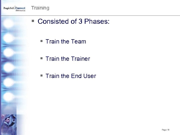 Training § Consisted of 3 Phases: § Train the Team § Train the Trainer