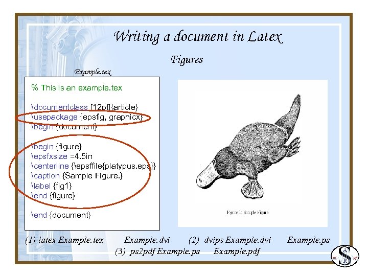 Writing a document in Latex Figures Example. tex % This is an example. tex