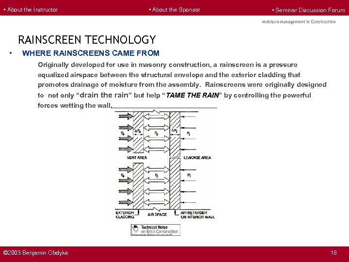  • About the Instructor • About the Sponsor • Seminar Discussion Forum Moisture