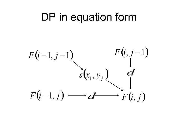 DP in equation form 