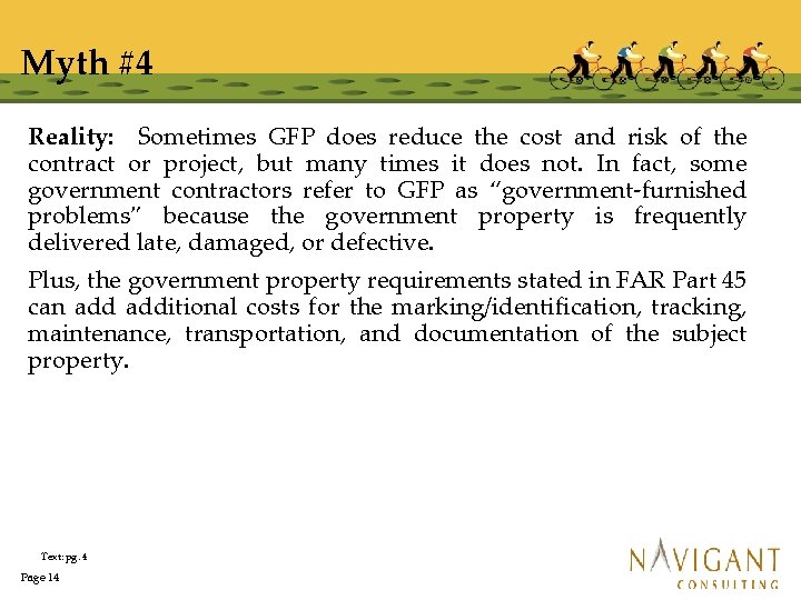 Myth #4 Reality: Sometimes GFP does reduce the cost and risk of the contract