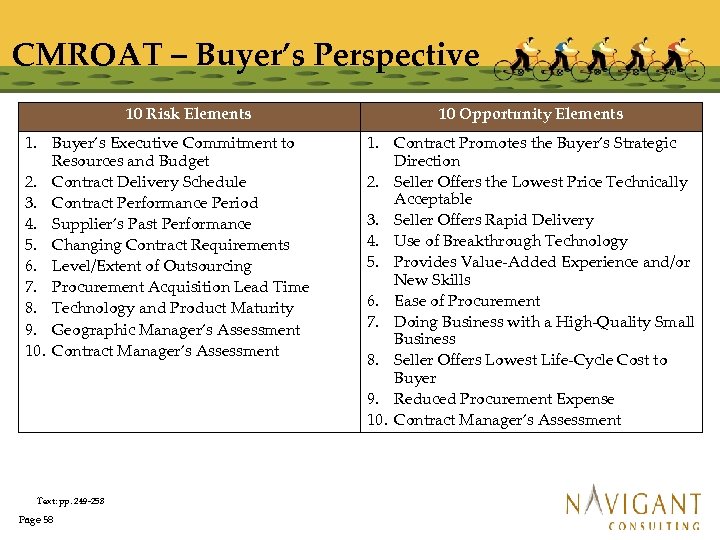 CMROAT – Buyer’s Perspective 10 Risk Elements 1. Buyer’s Executive Commitment to Resources and