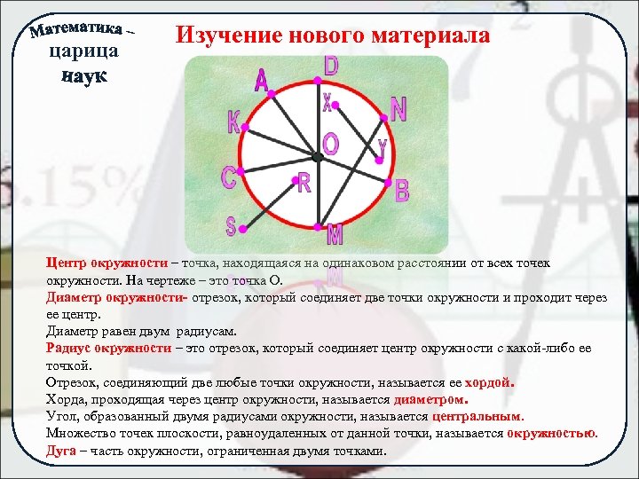 Расстояние между двумя точками окружности