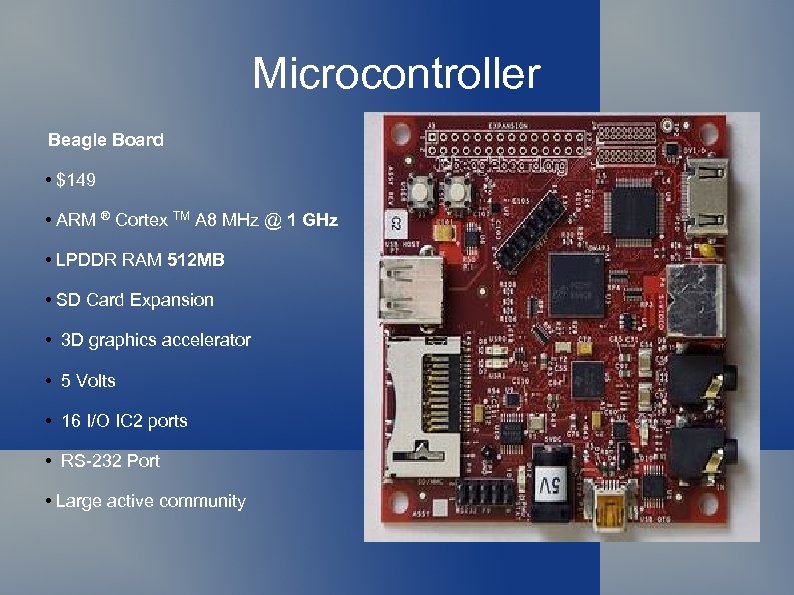 Microcontroller Beagle Board • $149 • ARM ® Cortex TM A 8 MHz @