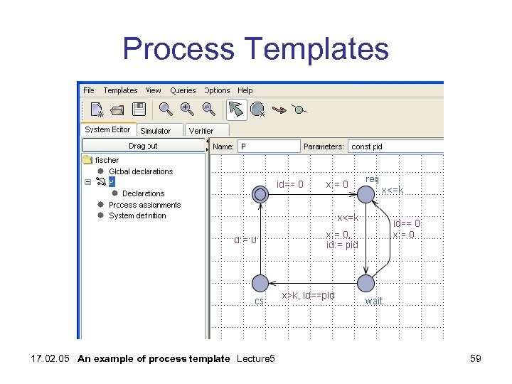 Process Templates 17. 02. 05 An example of process template Lecture 5 59 