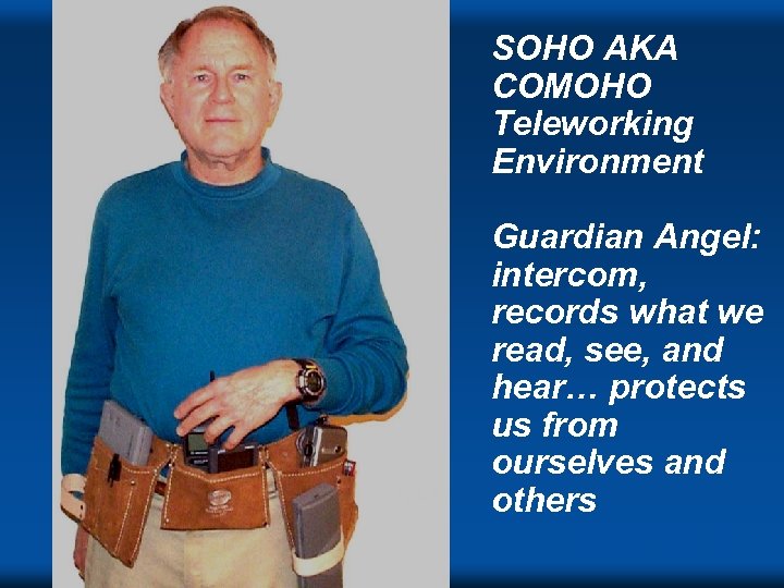 SOHO AKA COMOHO Teleworking Environment Guardian Angel: intercom, records what we read, see, and