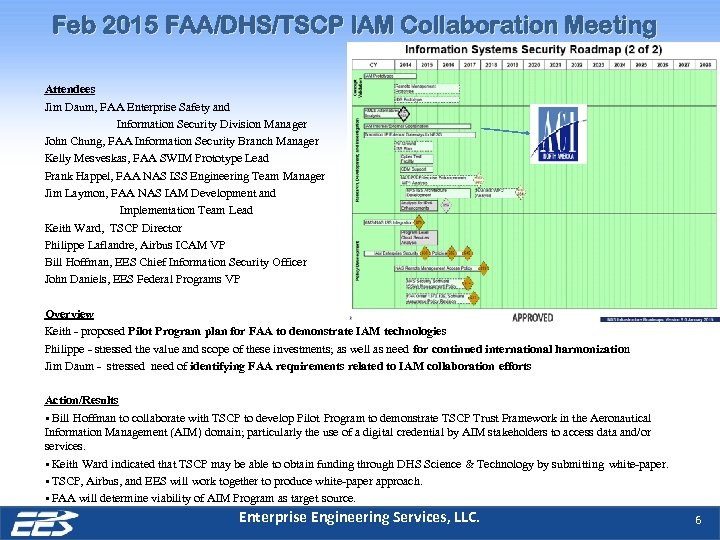 Feb 2015 FAA/DHS/TSCP IAM Collaboration Meeting Attendees Jim Daum, FAA Enterprise Safety and Information