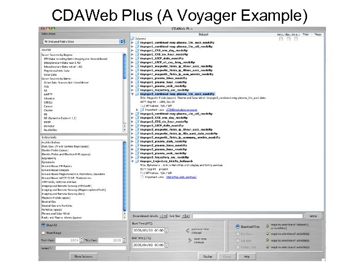 CDAWeb Plus (A Voyager Example) 