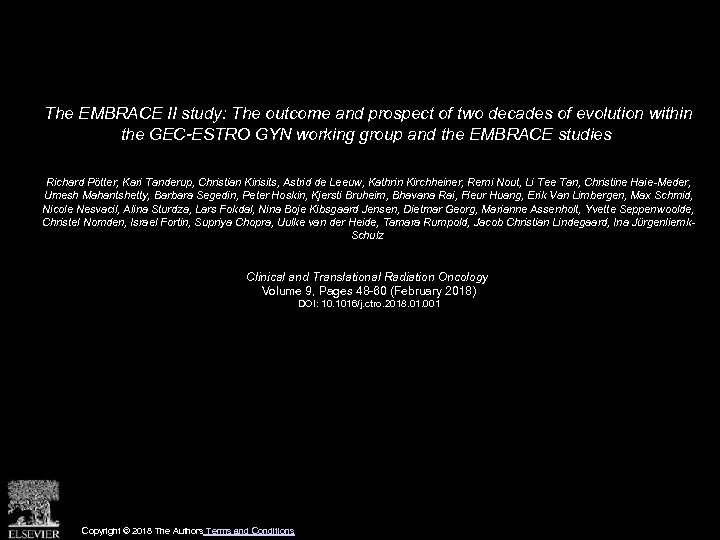 The EMBRACE II study: The outcome and prospect of two decades of evolution within