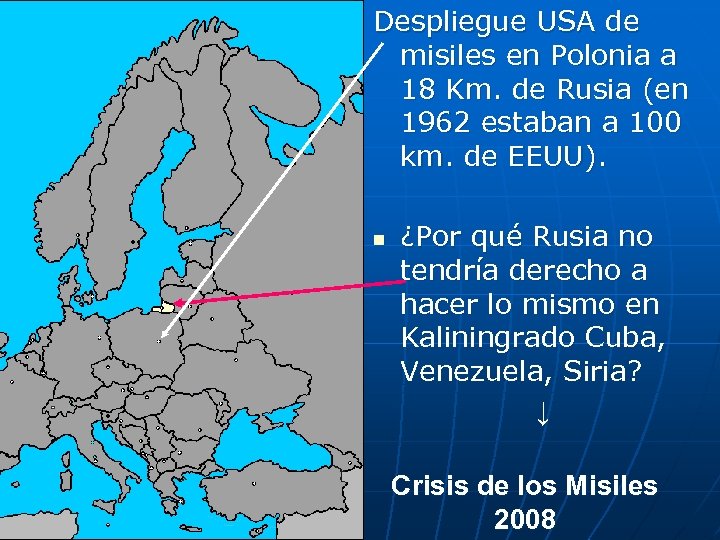 Despliegue USA de misiles en Polonia a 18 Km. de Rusia (en 1962 estaban