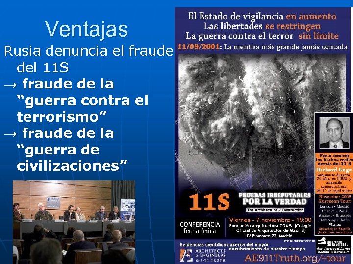 Ventajas Rusia denuncia el fraude del 11 S → fraude de la “guerra contra