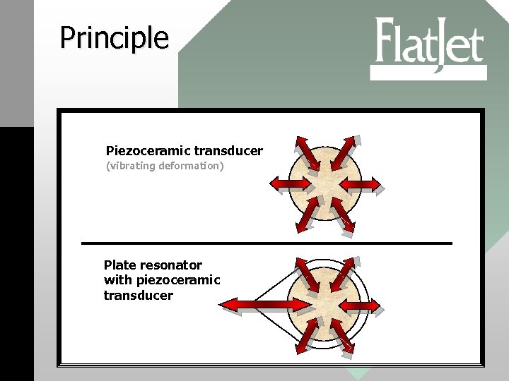 Principle Piezoceramic transducer (vibrating deformation) Plate resonator with piezoceramic transducer 