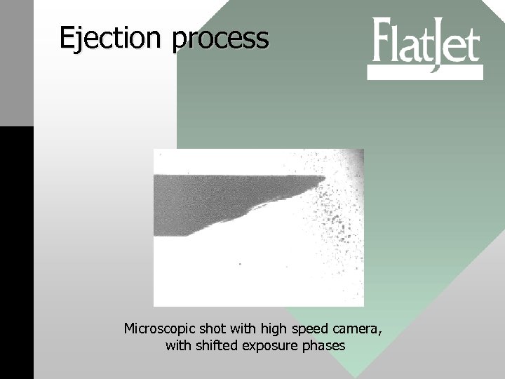 Ejection process Microscopic shot with high speed camera, with shifted exposure phases 