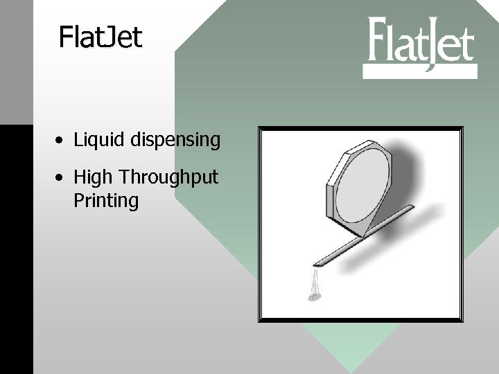 Flat. Jet • Liquid dispensing • High Throughput Printing 