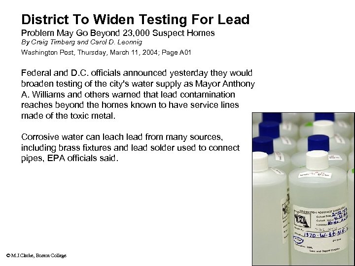 District To Widen Testing For Lead Problem May Go Beyond 23, 000 Suspect Homes