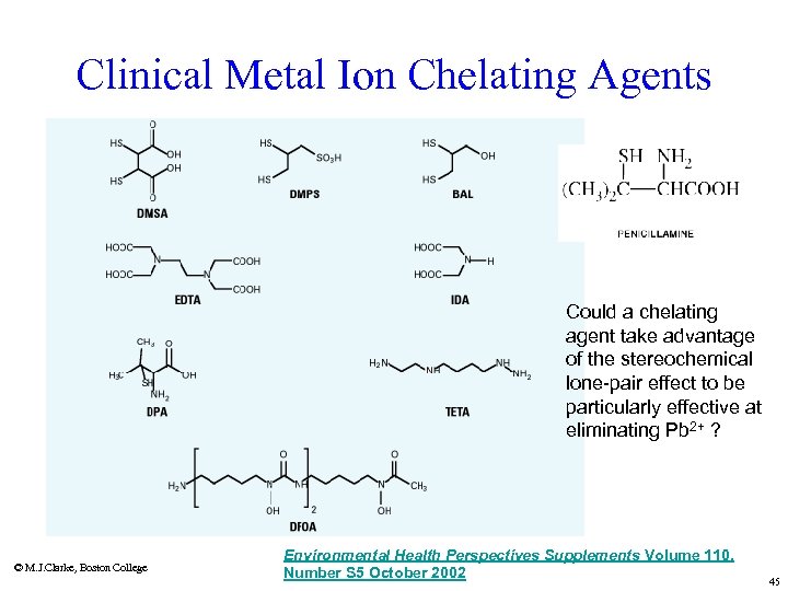 Clinical Metal Ion Chelating Agents Could a chelating agent take advantage of the stereochemical