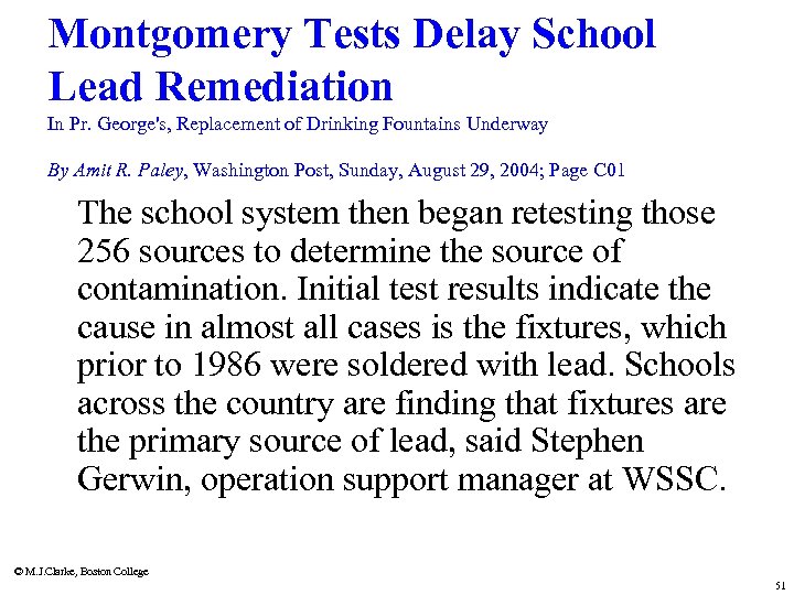 Montgomery Tests Delay School Lead Remediation In Pr. George's, Replacement of Drinking Fountains Underway