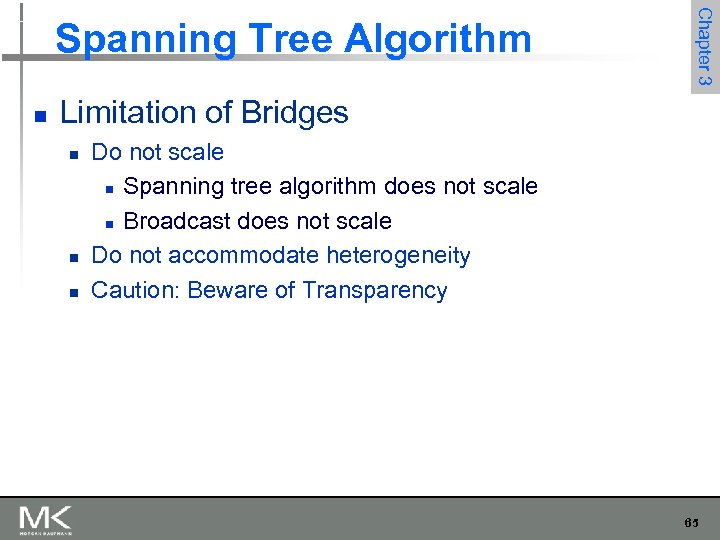 n Chapter 3 Spanning Tree Algorithm Limitation of Bridges n n n Do not
