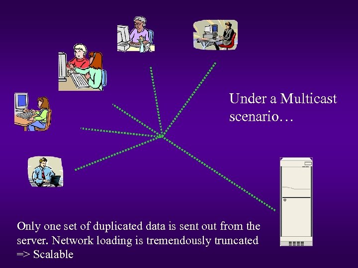 Under a Multicast scenario… Only one set of duplicated data is sent out from