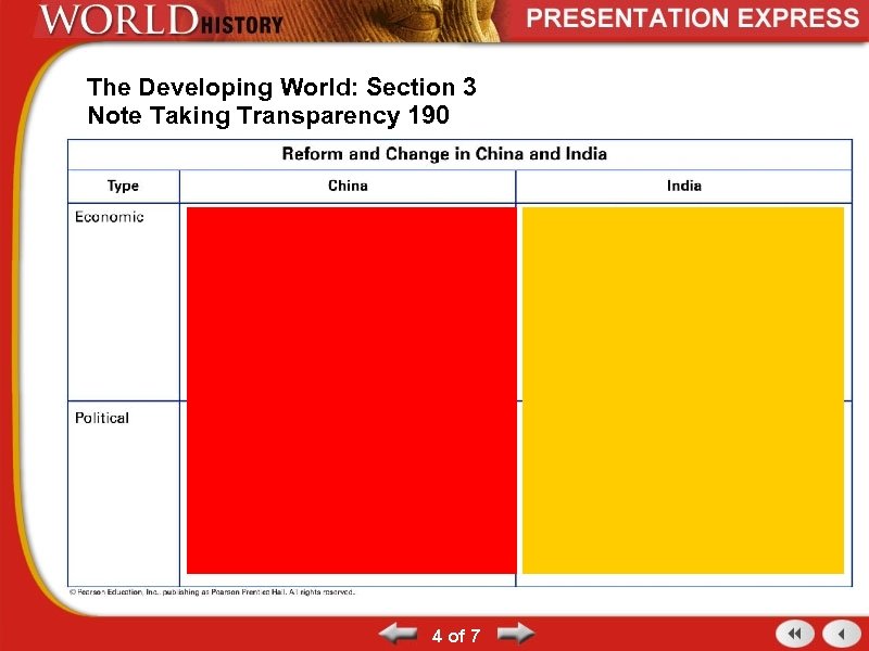 The Developing World: Section 3 Note Taking Transparency 190 4 of 7 