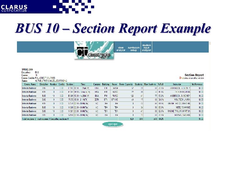 BUS 10 – Section Report Example 