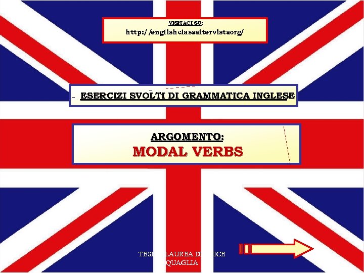 VISITACI SU: http: // englishclass. altervista. org/ ESERCIZI SVOLTI DI GRAMMATICA INGLESE ARGOMENTO: MODAL